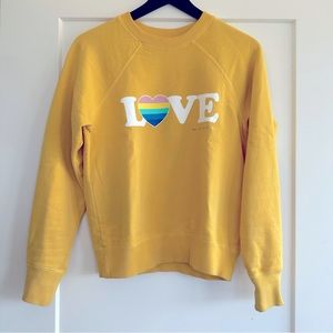 Spiritual Gangster Love Classic Crew Sweatshirt Citrine Yellow Size XS